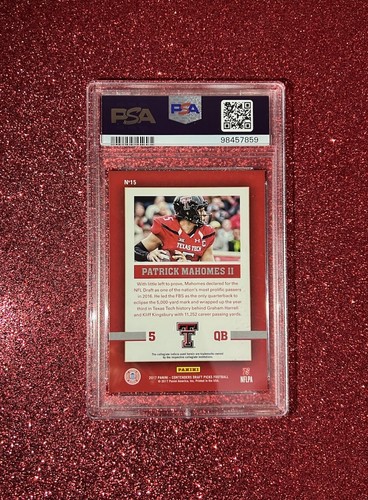 2017 Panini Contenders DP #15 Patrick Mahomes Colors Rookie PSA 9 MINT SLAB - Picture 4 of 4