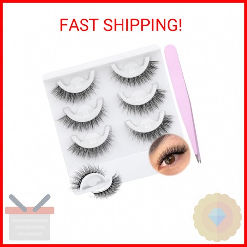 wiwoseo Self Adhesive Eyelashes No Glue Needed False Lashes Natural Look Lash Ex