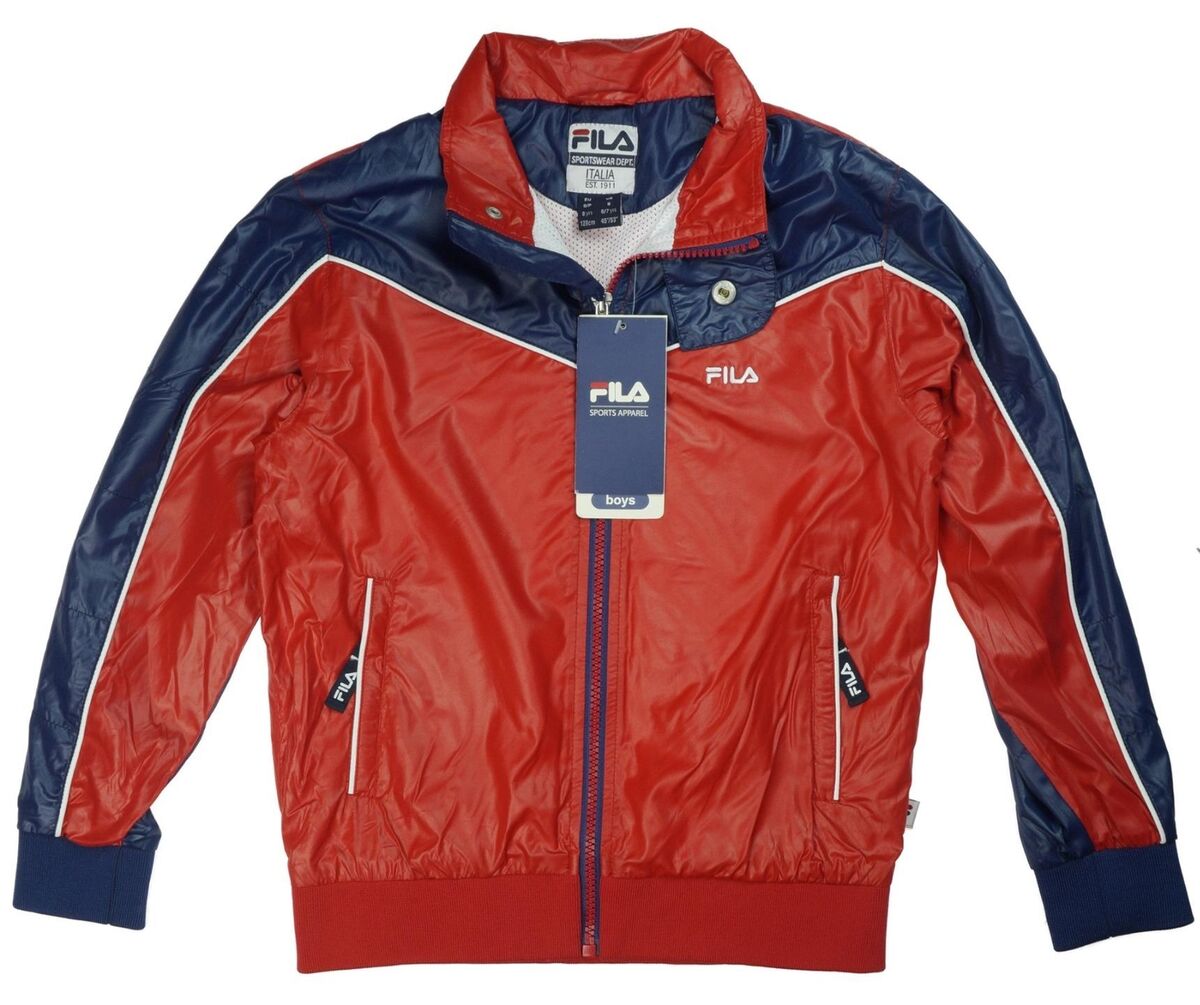 New Boy s Kids Children s Alberto Fila Lined Jacket Age 8 Years Red Navy Vintage eBay