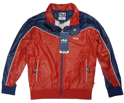 New Boy's Kids Children's Alberto Fila Lined Jacket Age 8 Years Red Navy Vintage - Picture 1 of 4