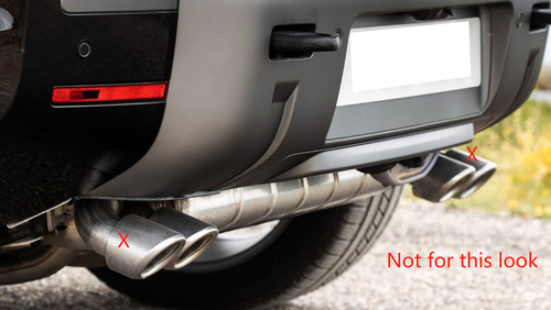 Khan Look Exhause Pipe fits for Defender 110 130 2020-2025 3PCS Black Tail Pipe - Picture 4 of 15