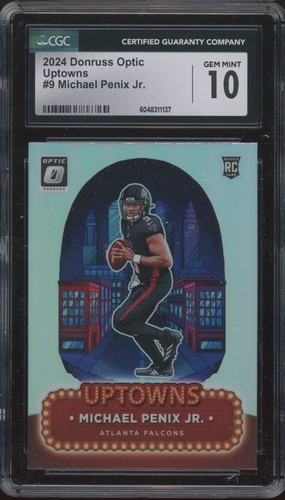 2024 Panini Donruss Optic Uptowns #9 Michael Penix Jr RC Rookie Gem Mint CGC 10