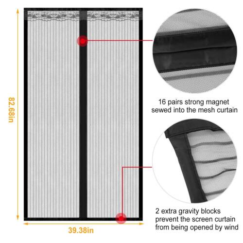 Hands-Free Magnetic Screen Door Mesh Net Anti Mosquito Fly Insect Bug Curtain - Picture 3 of 8