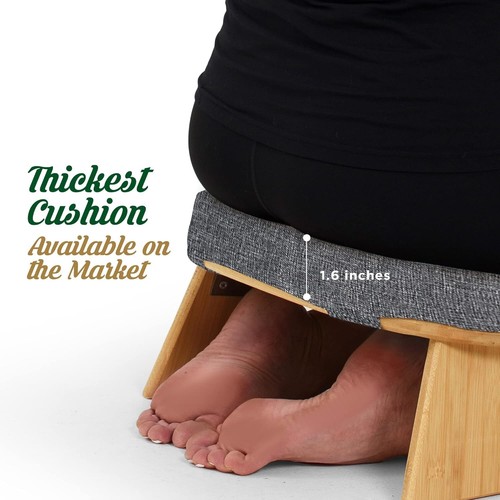 Meditation Bench - Foldable, Ergonomic, Bamboo Kneeling Stool— Perfect Seiza ... - Picture 5 of 7