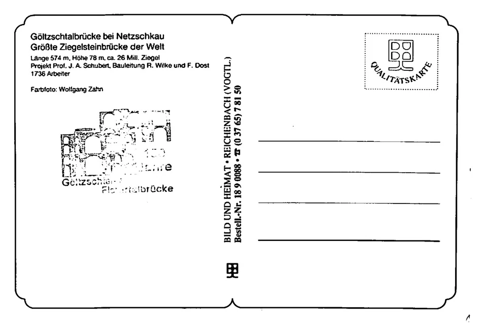 Göltzschtalbrücke AK Netschkau, Mylau,Vogtland,,Stempel 150 Jahre Jubiläum - Bild 2 von 2