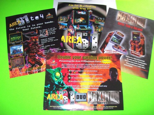 Area 51 Site 4 Maximum Force Flyers Set 6 NOS Video Arcade Game Original Retro - Picture 2 of 3