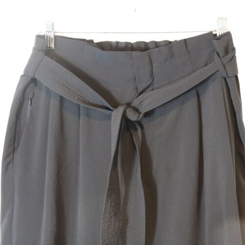 Athleta Skyline Pant II Black 12P Trouser Tie Waist Crop Ankle Straight Leg - Picture 3 of 7
