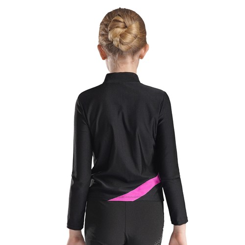 Kids Girls Sweatshirt Contrast Color Tops Sports Jacket Figure Skating Uniform - Picture 29 of 63