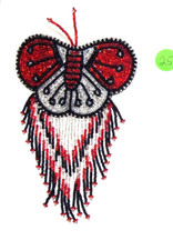 Barrette Beaded Butterfly w Fringe French clip closure Hair accessory 25