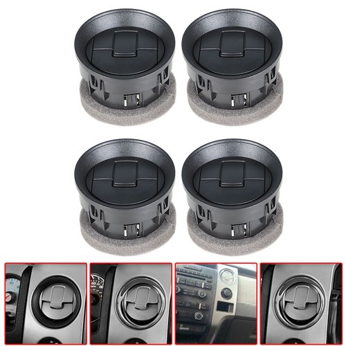 4Pcs Dashboard AC Heater Air Duct Vent Louvre Fit For Ford 2009-2014 F-150 Black - Foto 9 di 10