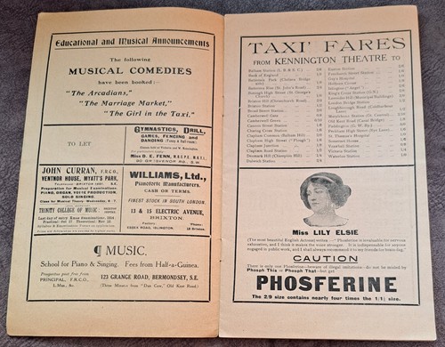 1914 D`Oyly Carte programme Gilbert & Sullivan Kennington Theatre Mikado + Gond - Picture 5 of 8