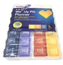Weekly Pill Planner Box CVS Health 4-A-Day Weekly Pill Planner READ DESC