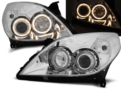 Headlights for Opel Vectra C 2005 2006 2007 2008 VR-1457 Angel Eyes Chrome