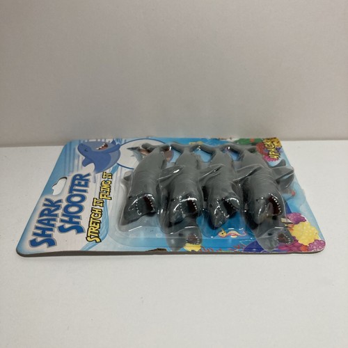 Shark Shooter 4-Pack Rubber Stretch It Index Finger Fling Toy Puppet Great White - Picture 3 of 8