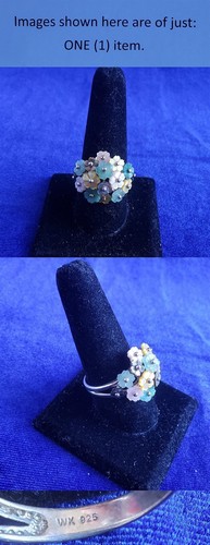 Anillo Whitney Kelly WK 925 Plata Multi Piedras Preciosas Flores Racimo Talla 11 25ri881
