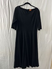 Marycrafts Dress Womens Siz 16 Black Short Sleeve Midi Shift Round Neck