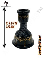 INHALE® 8-3/4''H Hand Blown Crystal Glass Hookah Vase With 24 K Gold Trimming.