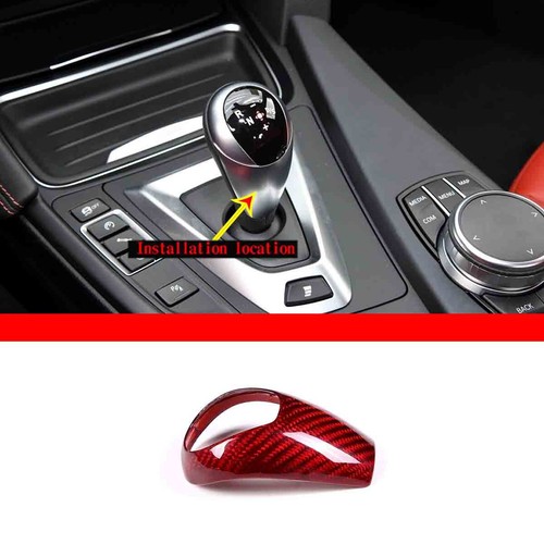 Red Carbon Gear Shift Handle Knob Head Cover For BMW M3 09-13 M5 2005-08 M6 2006 - Picture 2 of 8