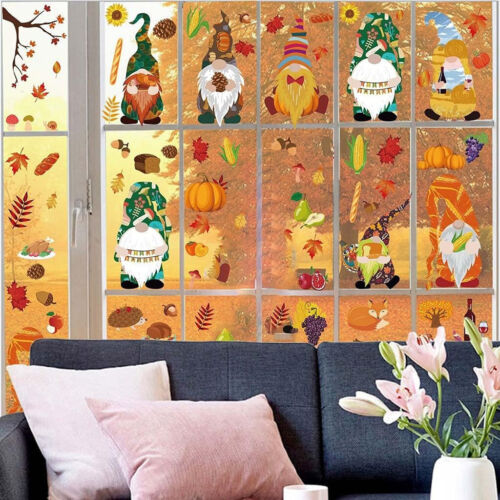 9 Sheets of Super Cute Fall Gnome Window Clings, 9 Different Gnome Design Pages - Picture 16 of 16
