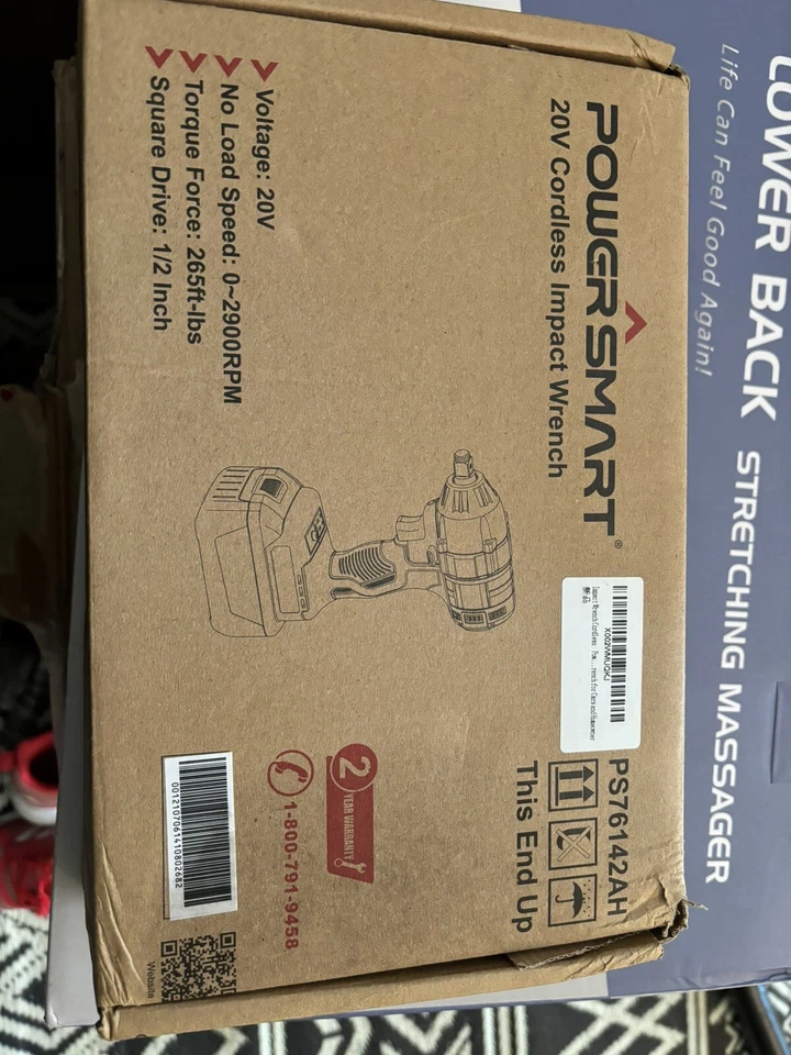 Chave de impacto sem fio 20V pistola de impacto 1/2 polegada, torque máximo 265 pés-lbs, 20V 2... - Imagem 2 de 4