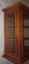 cherry wood shadow box display case wall curio trinket cabinet w/glass door