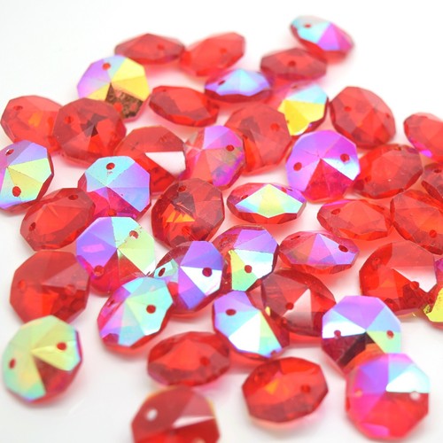 CHANDELIER GLASS OCTAGON 10,12,14,16,18,20,22MM SUNCATCHER BEADS - PICK COLOUR - Picture 29 of 37
