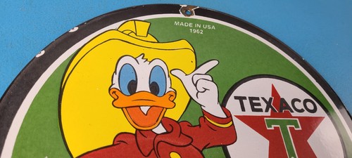 Letrero de porcelana vintage de Texaco - Jefe de bomberos Disney cómic bomba de gas - Imagen 4 de 15