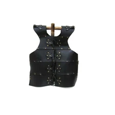 Medieval Leather Armor Jacket (Black Faux Leather), One Size, Fits Most (L-20349
