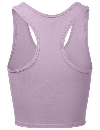 Women Premium Cotton Breathable Basic Sleeveless Racerback Crop Tank Top - Picture 101 of 202