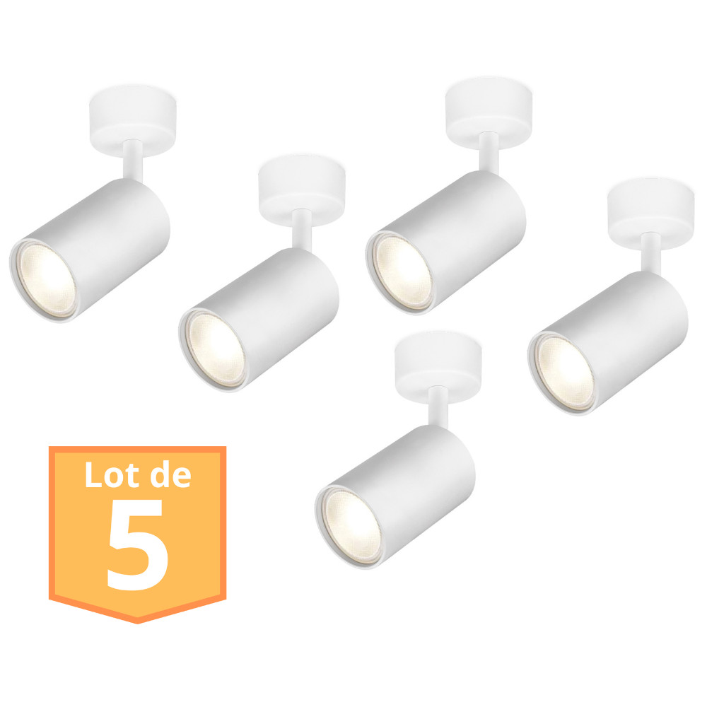 Spots de plafond orientables GU10 blanc 35W encastrables pour la maison