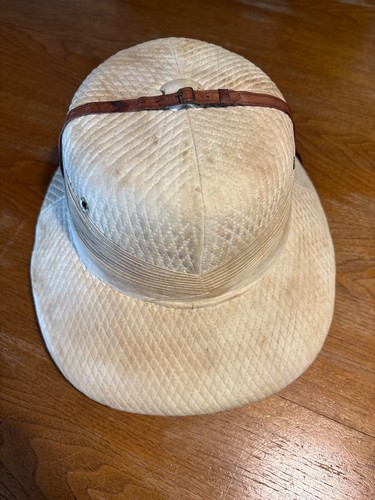 Casco Trapuntato Aden bianco da Ifficiale Regio Esercito-Coloniale IIGM - Foto 3 di 7