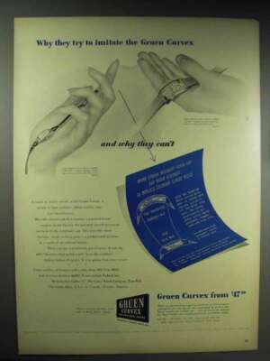 1944 Gruen Curvex Watch Ad - They Try to Imitate