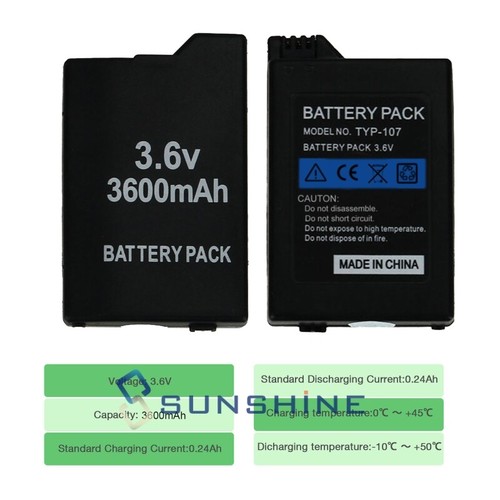 Portable Backup Battery Pack Game Accessories For PSP-2000 PSP-3000 3600mAh 3.6V - Picture 10 of 15