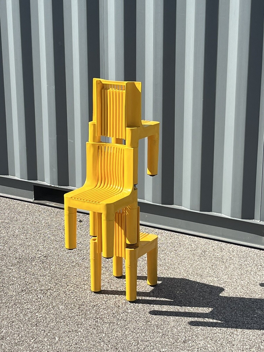 Kartell Marco Zanuso Richard Sapper Childs Chairs, Yellow