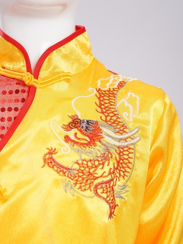 Mädchen Outfit mit Knöpfen Set Atmungsaktiv Anzug Kung Fu Kostüm Drachen Print Weich - Bild 40 von 47