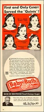 1950 vintage Ad BABY RUTH CANDY BARS Curtiss Only candy for the "Quints" 070217