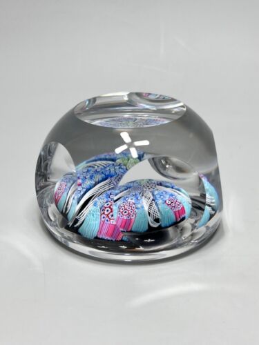 Vintage 1974 Perthshire Glas Briefbeschwerer Millefiori gedrehte Spitze Speiche neuwertig Box - Bild 3 von 13