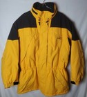 LL Bean XL Yellow Pullover Hooded Aztec Anorak Nylon Vintage Jacket