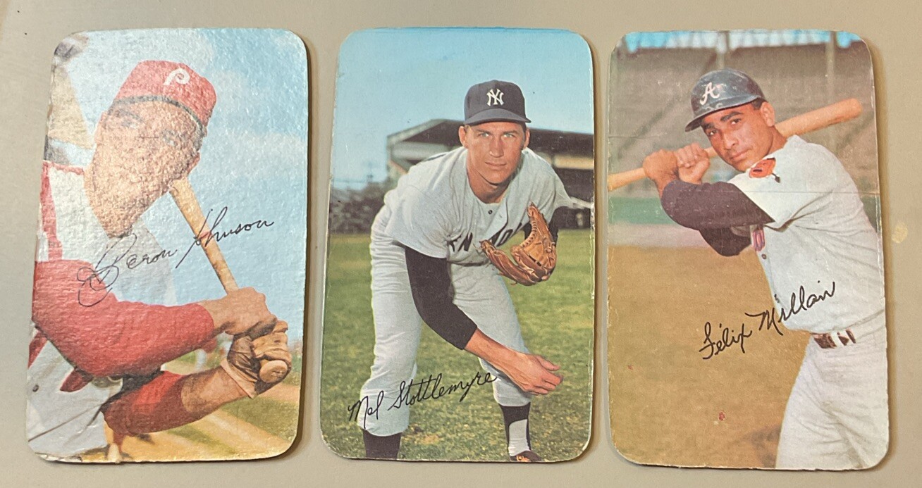1971 Topps Super Baseball Cards Lot 3 Deron Johnson Mel Stottlemyre Felix Millan