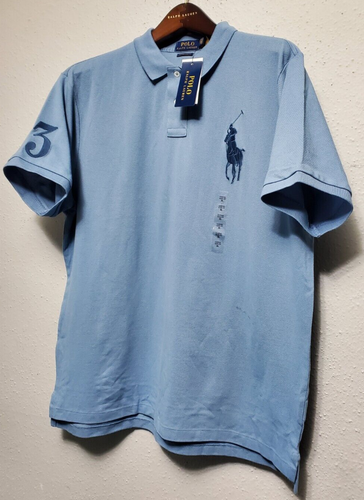 POLO RALPH LAUREN MESH COTTON BIG PONY MENS #3 CUSTOM SLIM FIT POLO SHIRT: XL - Picture 1 of 3