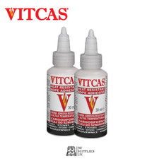 x2 Vitcas White Heat Resistant Rope Glue Adhesive 30ml, For Fireplaces & Stoves