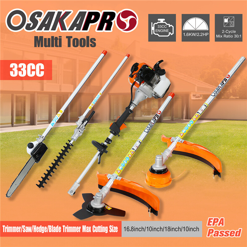 4 in 1 Multi-Functional Trimming Tool 33CC  2-Cycle w/Gas Pole Saw Hedge Trimmer