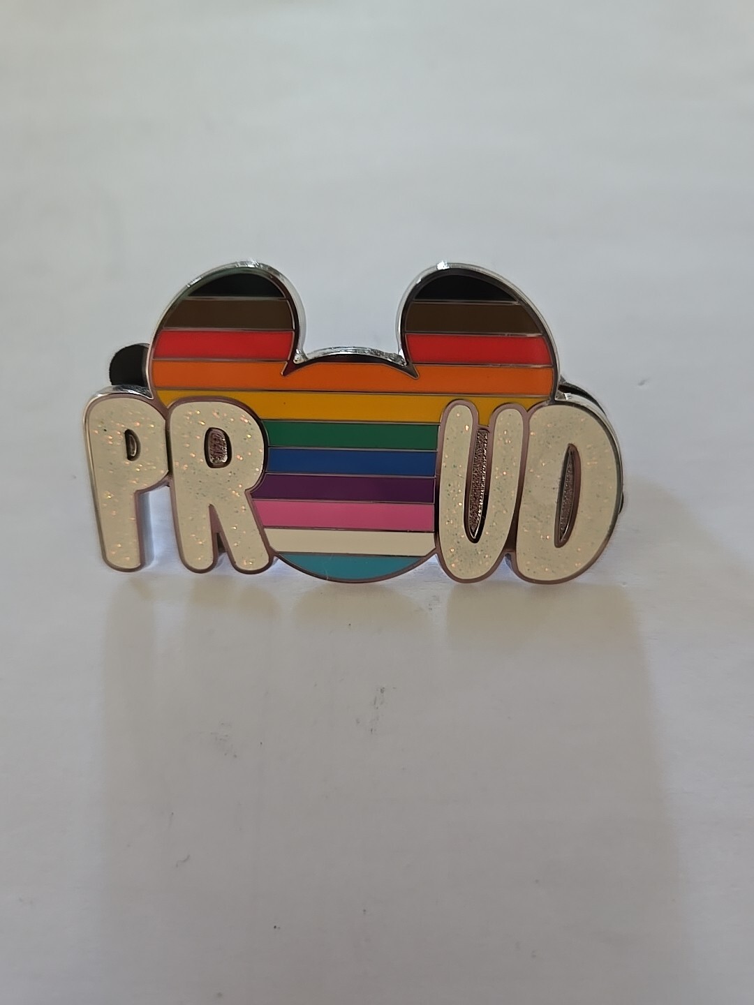 Disney Parks Rainbow Pride Proud Collection Mickey Head Proud Flag Pin
