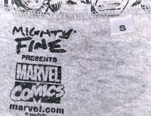 MIGHTY FINE PRESENTS - MARVEL COMICS - T-shirt donna grigia scollo a V S/S - Taglia: S - Foto 3 di 5