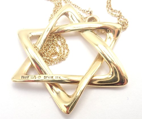 Original! Tiffany & Co Peretti 18k Gold großer Davidstern Anhänger Halskette - Bild 10 von 11