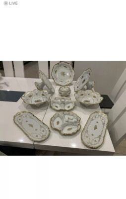 Reichenbach Vintage Antique 11Pc Dessert Serving Set-Fine China GDR