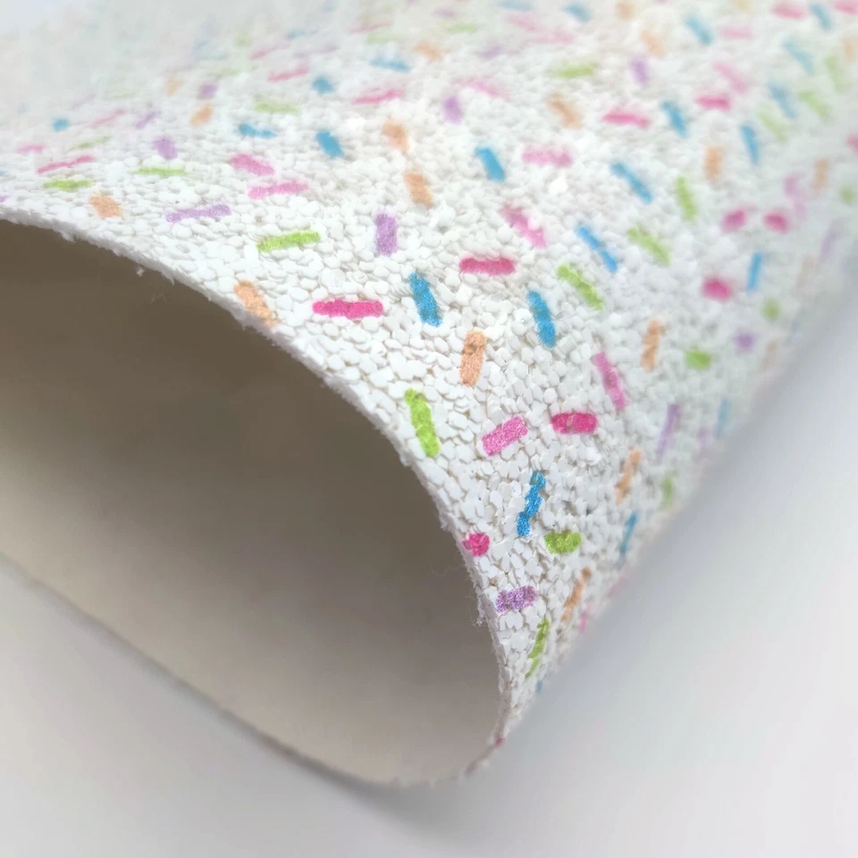 Paquete de 10 hojas de cuero sintético de 8 x 13 pulgadas gruesas y finas espolvoreadas de brillo A4 Foto 3 de 4