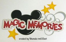 DISNEY MAGIC MEMORIES title paper piecing Premade Scrapbook Pages by Rhonda