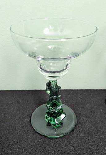 Cristal D’Arques-Durand Green Cactus, Man In Sombrero Margarita Glasse, 10oz - Picture 5 of 7