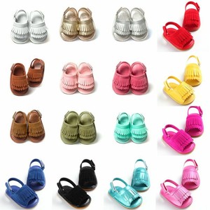 US-Baby-Kids-Girl-Summer-Tassel-Sandals-Anti-Slip-Crib-Shoes-Soft-Sole-Prewalker